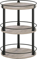 YATINEY 3-Tier Lazy Susan Organizer, Rotating Spice Rack, Spinning Organizer, Industrial Turntable Spice Rack Organizer for Cabinet, Kitchen Countertop, Greige and Black SR23BG by Yatiney