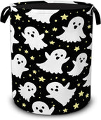 Ghosts Laundry Basket with Handles,Halloween Foldable Oxford Laundry Hamper,Collapsible Clothes Storage Basket for Laundry Room/Bathroom/Bedroom/Dormitories 20.8 x 16 Inches by UIUPRO