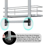 Shower Caddy Hanging (Silver), Adjustable Anti-Swing-Over The Shower Head Caddy, 3 Tier Height Bathroom Storage Organizer, Bathroom Shelves Basket Rack, Shower Caddies Rack with Adjustable Soap Basket - Image 7