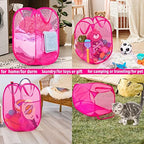 Deluxe Strong Mesh Pop up Laundry Hamper Basket with Side Pocket for Laundry Room, Bathroom, Kids Room, College Dorm or Travel Blush - Image 6