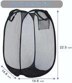 ULYSIA Collapsible Laundry Basket,Dirty Clothes Mesh Pop Up Hamper, Small Foldable Laundry Basket for Bathroom, Dorm, Travel Storage,Cruise Essentials Black - Image 3