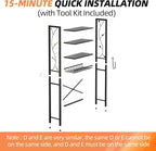 Over-The-Toilet Storage Rack, 4-Tier Bathroom Organizer Shelf Over Toilet with Adjustable Shelf and Basket, Freestanding Space Saver Bathroom Shelves Above Toilet for Room (Oak Gray) - Image 9