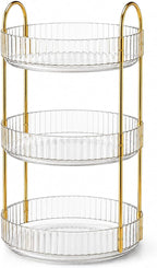 360° Rotating Organizer, Lazy Susan Bathroom Counter Organizer for Perfume, Skincare, Makeup & Cosmetic Storage, Vanity Countertop Organizer, Clear, 3-Tier by Unknown