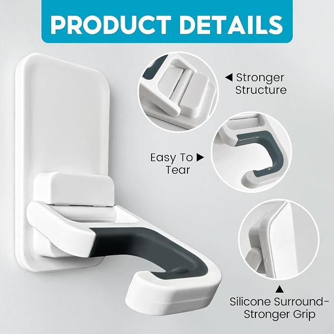 Broom Holder Wall Mount, 4 Pack Self Adhesive Broom and Mop Organizer - Image 2