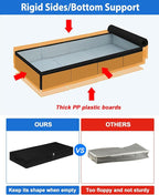 4.5-In Low Profile Under Bed Storage, Rigid Support, 2 Pack, Black | Thin Clothes Storage, Rigid Sides & Bottom, Zipped Lid, Reinforced Handles, Limited Clearance, Couches, Cribs, Dorm Beds - Image 3