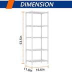 REGILLER 5-Wire Shelving Metal Storage Rack Adjustable Shelves,Standing Storage Shelf Units for Laundry Bathroom Kitchen Pantry Closet(White,11.8" D x 16.6" W x 53.5" H) - Image 3