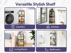 SWTYMIKI Standing Shower Caddy Corner - 3‑Tier Stainless Steel Shower Organizer Shelf with 12 Hooks and Adhesive Pads, Rustproof Corner Shelves Stand Rack for Bathroom Shower Room, Black - Image 6