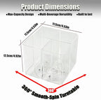 Square Lazy Susan Drink Packet Organizer 360° Rotating Water Flavor Packet Holder for Kitchen Pantry Cabinet Clear Storage Bin for Powdered Drink Mixes, Liquid IV, Tea Bags & Snacks - Image 2