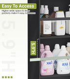 AOODA 2 Pack Over the Door Organizer, Large Capacity Closet Door Hanging Organizer, Clear Deep Pockets Baby Storage for Nursery, Bathroom, Bedroom, Pantry, Diapers (Black) - Image 4