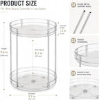 360° Rotating Bathroom Counter Organizer, 2 Tier Clear Makeup Organizer Vanity Storage for Skincare Perfume Cosmetics, Lazy Susan Spinning Storage for Bathroom Vanity Kitchen - Image 2