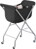ELYKEN Laundry Basket with Wheels, Collapsible Laundry Hamper, Black by ELYKEN