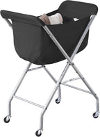 ELYKEN Laundry Basket with Wheels, Collapsible Laundry Hamper, Black by ELYKEN