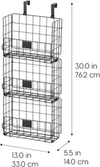 IRIS USA Over The Door Organizer, 3 Pack, Hanging or Wall Mount Wire Basket - Image 2