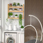 Domax Bathroom Wall Shelf - Over Toilet 3 Tier Storage Rack Adjustable Layer Multifunctional Utility Wall Mounted Towel Shelves Living Room Kitchen (Bamboo-Pack of 2) - Image 6