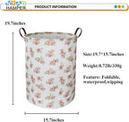 NTAOHAMPER Pink Flower Laundry Hamper, laundry Basket, Nursery Hamper,Waterproof Storage Bin for Bedroom,Clothes Organizer Basket, Room Decor(Pink Flower) - Image 6
