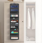 Simple Houseware 6 Clear Pocket Over Door Hanging Organizer, Dark Gray - Image 4