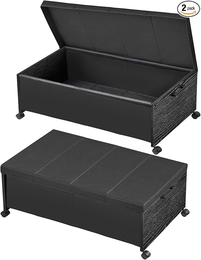 FOUCSSOMEI Under Bed Drawers on Wheels, XXXXL Size, UnderBed Storage with Wheels, Wooden Under Bed Storage, Underbelly Storage, Heavy Duty, Patented Design by FOUCSSOMEI