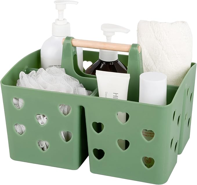 Portable Shower Caddy Plastic Shower Basket Organizer with Handle, Green by Anyoifax