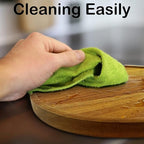 9" Acacia Wood Lazy Susan Organizer Kitchen Turntable for Cabinet Pantry Table Organization - Image 6