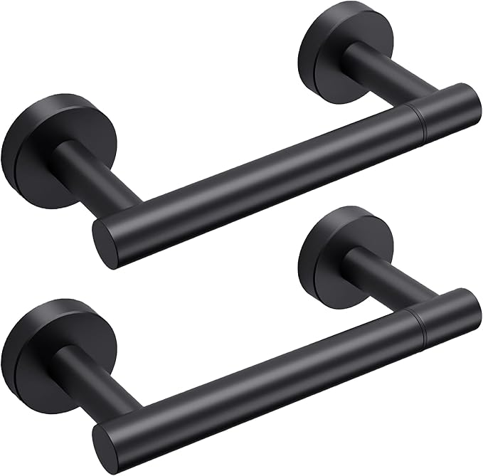 Day Moon™ - Toilet Paper Holder - Modern Roll Holder for Bathroom - 2 Pack - Wall Mount, Black by DayMoonDesigns
