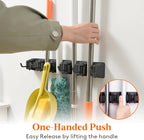 Lifewit Mop and Broom Holder Organizer Wall Hanging Mount, Black, 1 Pack - Image 3