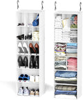 SpaceAid 2 Pack Hanging Closet Organizer and Storage with Dividers, 24 Compartments Hanging Shoe Shelves for Closet, Wardrobe, RV, Garment Rack - White by SpaceAid