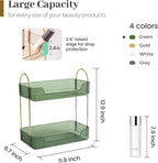 Aveniee Bathroom Counter Organizer, 2 Tier Perfume Skin Care Countertop Storage Shelf, Vanity Makeup Tray for Cosmetic Skincare Lotion,Green - Image 2