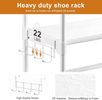 WOWLIVE 9 Tier 2-Column Shoe Rack, 30-35 Pairs Stackable White - Image 6