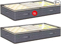 90L Under Bed Storage Containers,2-Pack Closet Organizer Storage Bins,Grey | for Organization and Storage Clothes, Shoes, Blankets & Pillows,Visible Transparent Top Storage Bins with Lids by BOOMIBOO