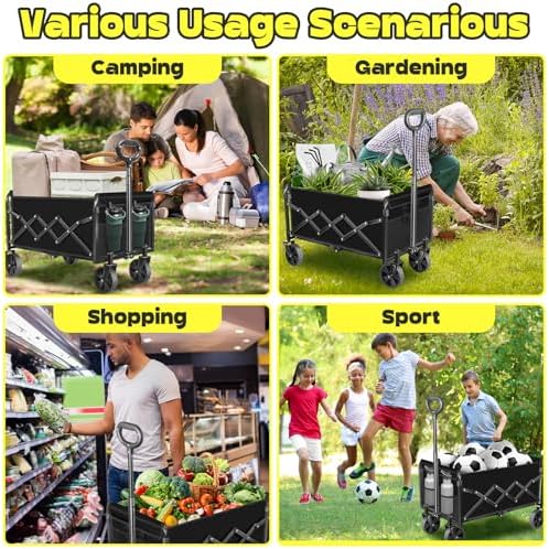 Collapsible Wagons Carts Foldable, 360lbs Folding Wagon Cart with Wheels - Image 4