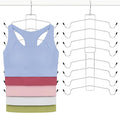 TOPIA HANGER 2 Pack Tank Top Hanger, 8 Layers Bra Hanger Space Saving, Sport Yoga Bras Holder, Closet Organizers and Storage for Camisoles Tank Tops Sports Yoga Bras Swimsuits, Silver CT79B by TOPIAHANGER