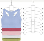 TOPIA HANGER 2 Pack Tank Top Hanger, 8 Layers Bra Hanger Space Saving, Sport Yoga Bras Holder, Closet Organizers and Storage for Camisoles Tank Tops Sports Yoga Bras Swimsuits, Silver CT79B by TOPIAHANGER