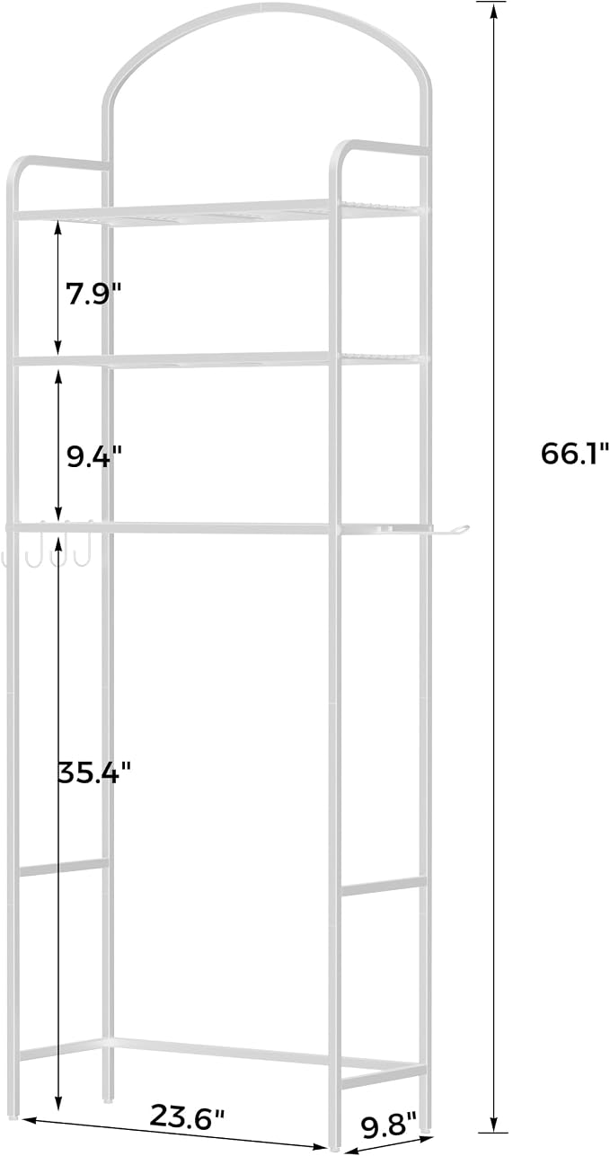 3 Tier Over The Toilet Storage Rack, Bathroom Organizer - Image 3