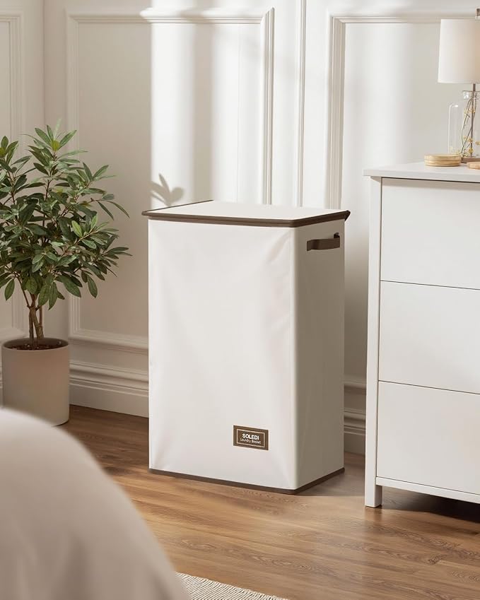 SOLEDI 90L Laundry Hamper with Lid, Large Collapsible Laundry Basket - Image 7