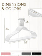 White Velvet Hangers 70 Pack, Non Slip Felt Slim Hangers for Space Saving - Image 6