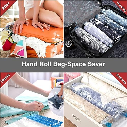 ALMING Compression Bags - Travel Essentials - 12 Pack Space Saver Bags - No Vacuum Pump Or Air Extractor is Needed - Storage Accessorie and Home Packing Organizers (transparent) - Image 6