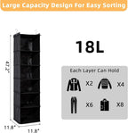 2 Packs Hanging Closet Organizer, 6-Shelf Closet Organizers and Storage with Side Pockets, Collapsible Hanging Shelves for Closet & RV & College Dorm,Black - Image 2