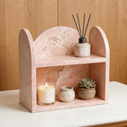 DUANYAN Marble Shelf Bathroom Counter Organizer and Storage 2-Tier Pink - Image 5