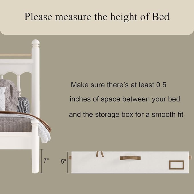 Under Bed Storage, Under Bed Storage Containers Bins for Clothes, Large Linen Underbed Closet Organization Bins, 2 Pack Collapsible Underbed Bin Dorm for Clothes, Sweater, Beige - Image 5