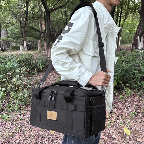 Tactical Camping Storage Bag 18L Tactical Utility Tote Bag Camping Cookware Organizer Trunk Organizer (Black) - Image 6