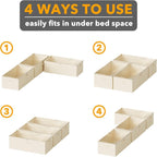 SpaceAid 3 Pack 10" High Under Bed Storage Containers, Large Underbed Storage Organizer Bins with Lids for Bedroom, Dorm, Clothes, Closet Organization, Bed Sheets and Blankets (Beige) - Image 6