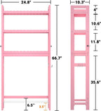 Homykic Over The Toilet Storage, 3-Tier Bamboo Bathroom Shelf, Pink - Image 3