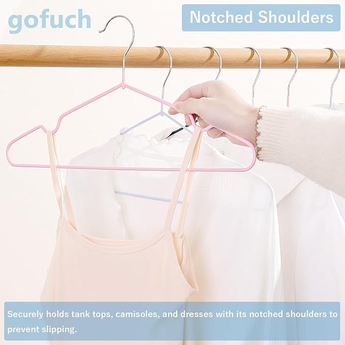 Ultra-Thin Metal Hangers, 30 Pack Non-Slip PVC Coated Space Saving Clothes Hangers for Closet, 16 inch Wide for Suits, Dresses, Jackets（White） - Image 4