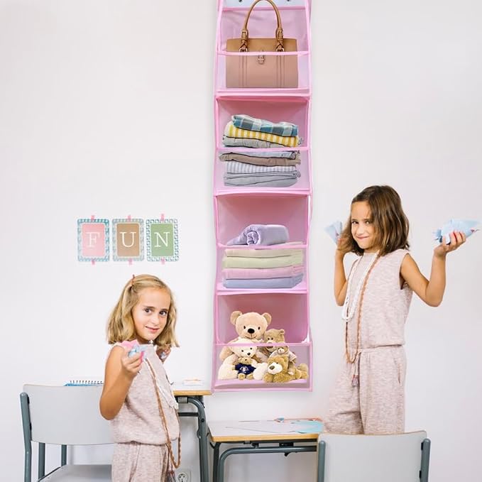 4 Shelf Swing-Proof Behind Door Organizers with Metal Hooks,Closet Hanging Organizer with 4 Large Clear Pocket for Bedroom,Bathroom,Pantry - Image 8