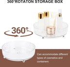 360° Rotating Makeup Organizer, 9" Clear Perfume Organizer Turntable Lazy Susan for Vanity, Pantry, Bathroom Counter, Cabinet, Spinning Cosmetic Storage Holder for Skincare, Perfume, Lotions - Image 3