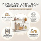 3-Tier Acrylic & Wood Bathroom Vanity Countertop Organizer Shelf - Image 7