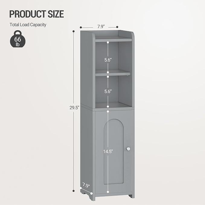 Hzuaneri Bathroom Storage Cabinet, Narrow Toilet Paper Cabinets with Doors - Image 2