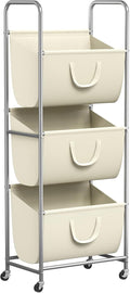 ELYKEN 3-Tier Vertical Rolling Laundry Hamper with Wheels & Removable Bags by ELYKEN