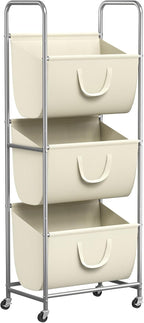 ELYKEN 3-Tier Vertical Rolling Laundry Hamper with Wheels & Removable Bags by ELYKEN