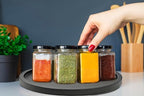 10" Black Bamboo Lazy Susan Organizer Kitchen Turntable for Cabinet Pantry Table Organization - Image 5